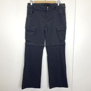 Prana Pants Womens Size 10 Gray Stretch Convertible Cargo Pocket Outdoor Hiking